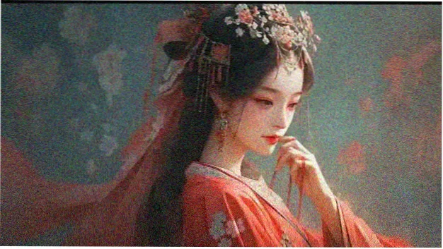诺日朗瀑布宽幅水帘与钙华崖壁的俯瞰画面